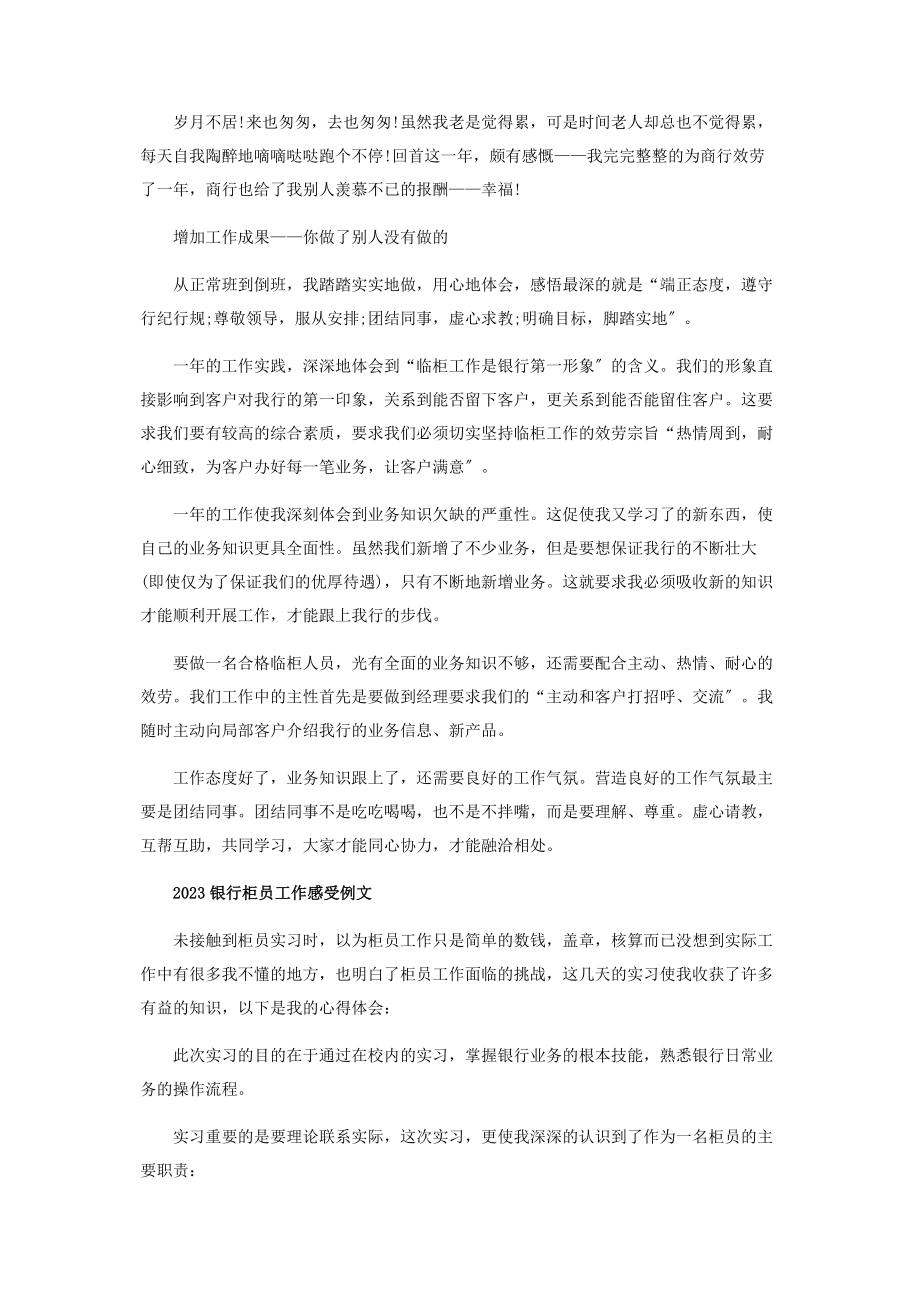 2023年银行柜员工作心得感悟例文.docx_第3页