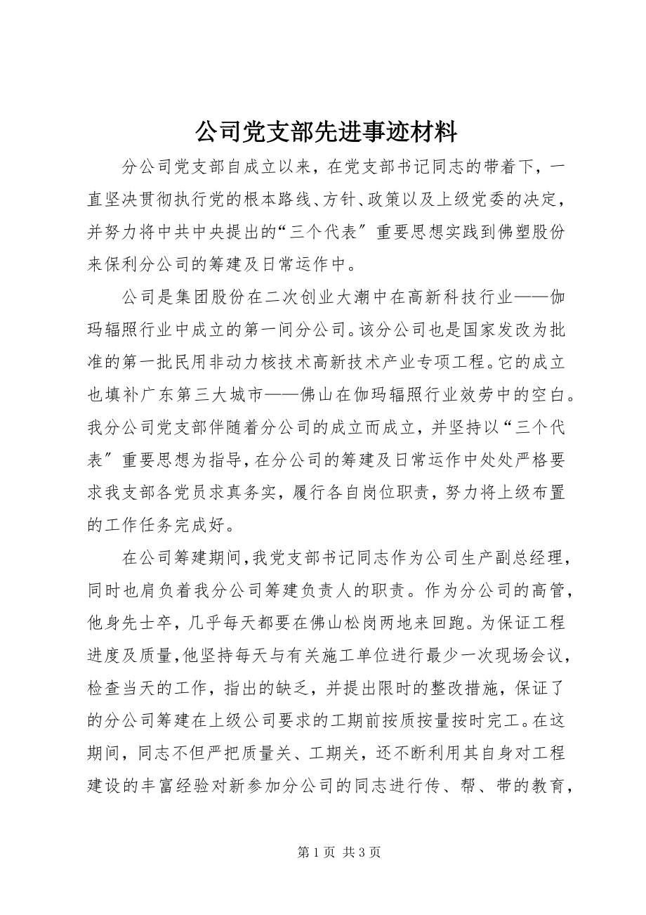 2023年公司党支部先进事迹材料.docx_第1页