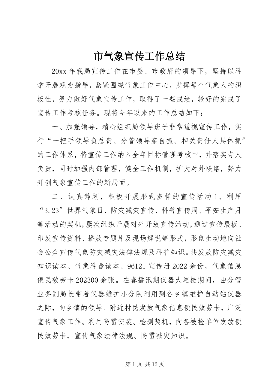 2023年市气象宣传工作总结.docx_第1页