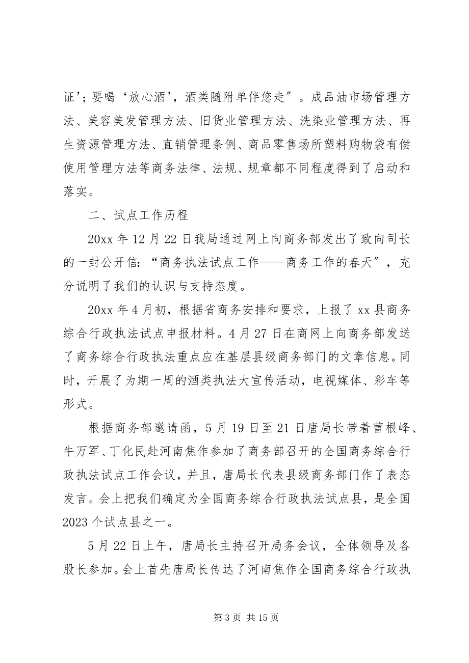 2023年县商务综合行政执法试点工作汇报.docx_第3页