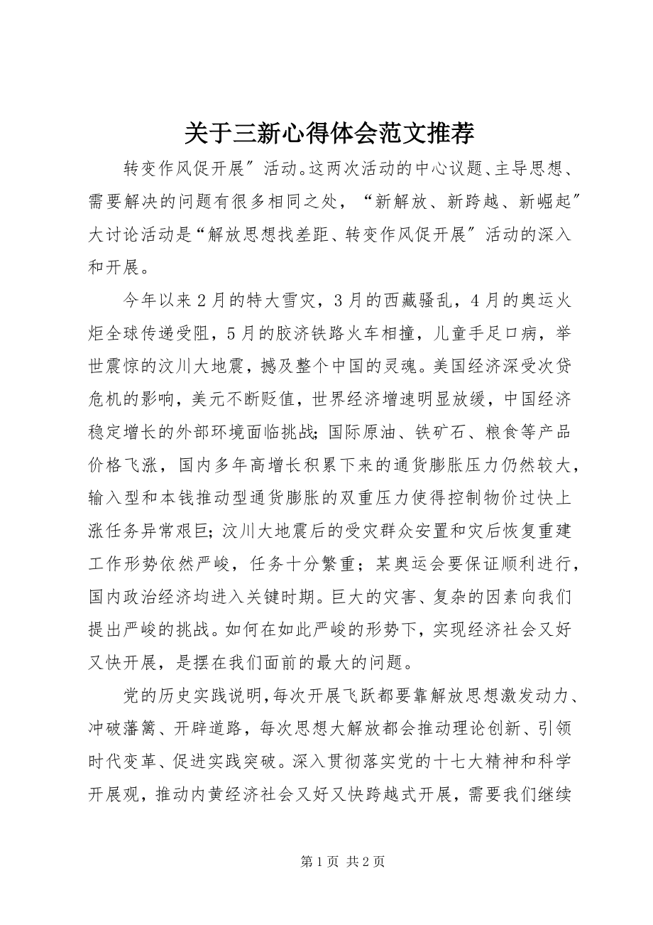 2023年三新心得体会推荐.docx_第1页