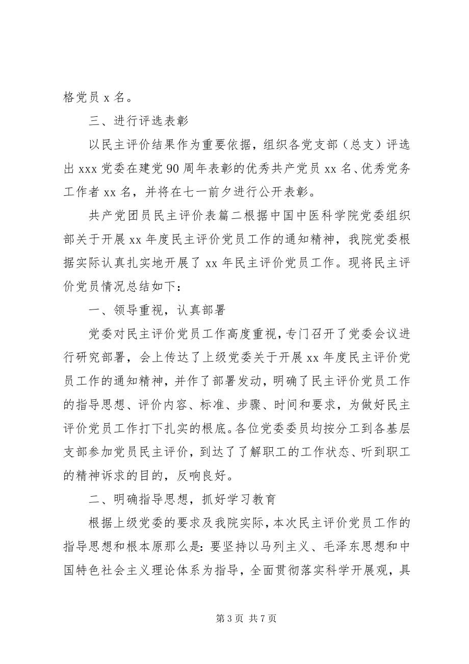 2023年共产党团员民主评价表.docx_第3页