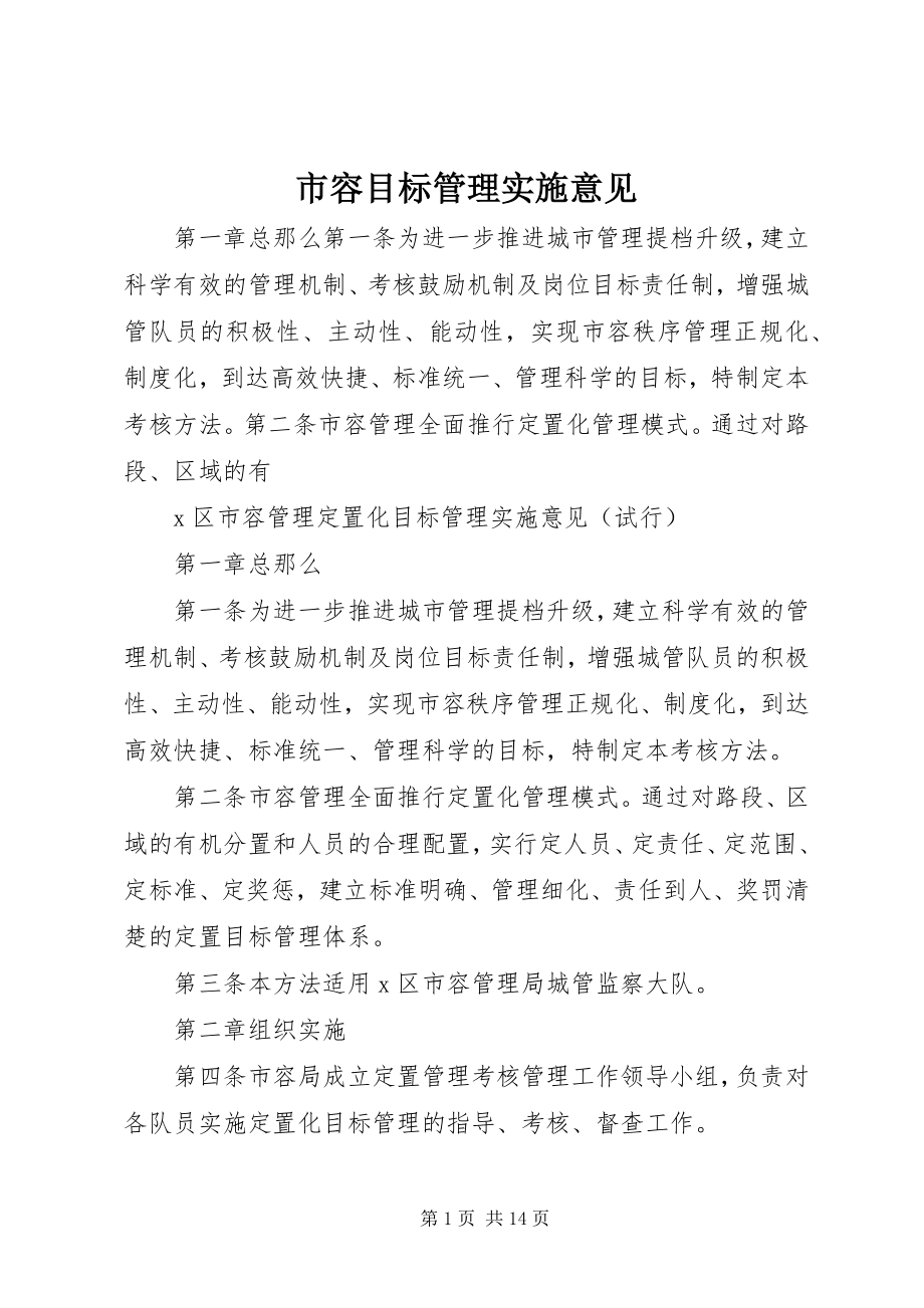 2023年市容目标管理实施意见.docx_第1页