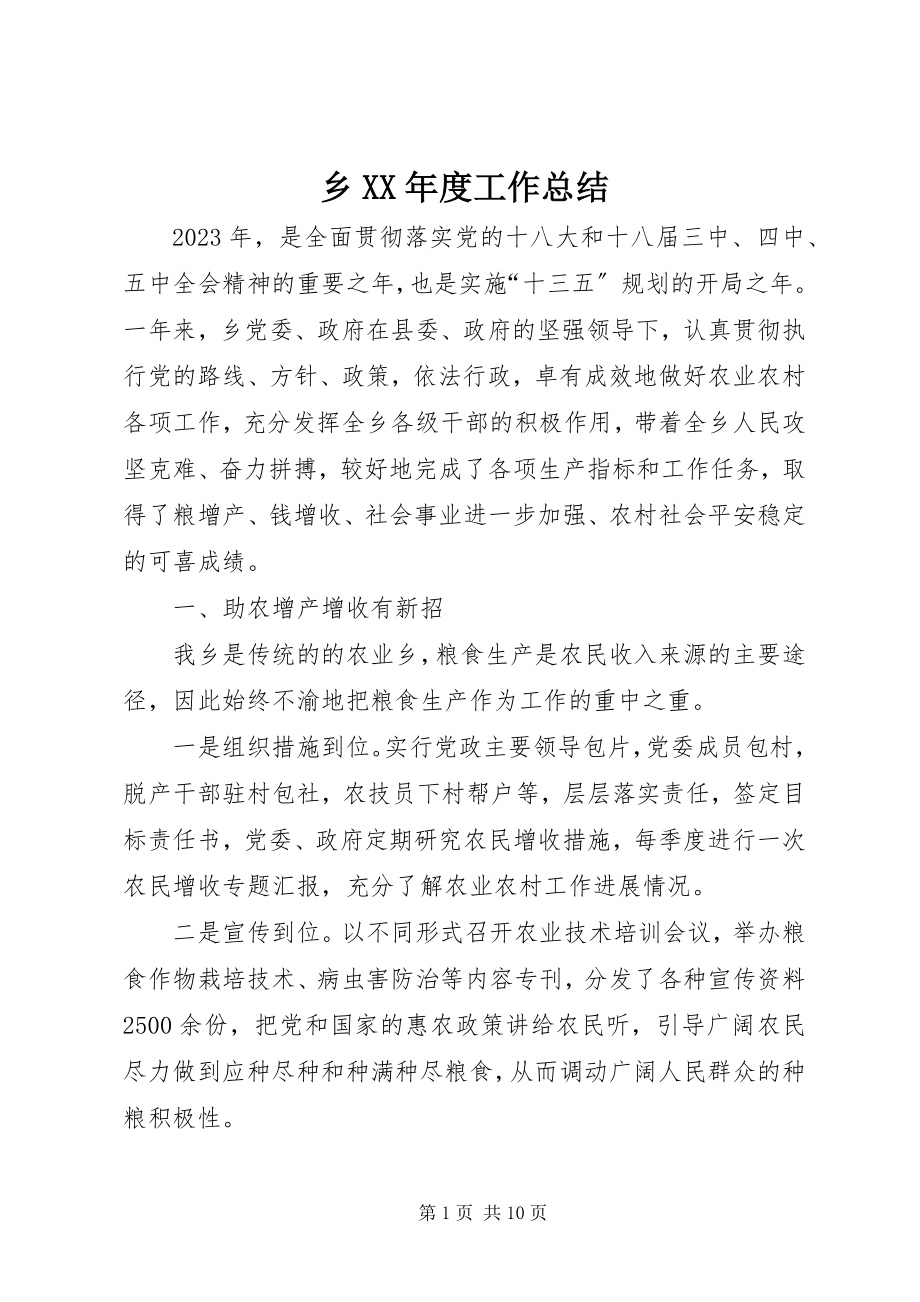 2023年乡度工作总结.docx_第1页