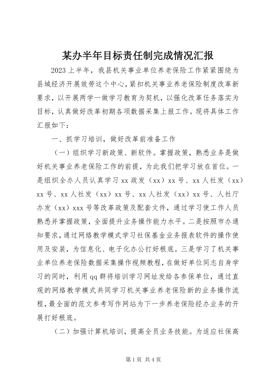 2023年某办半目标责任制完成情况汇报.docx_第1页