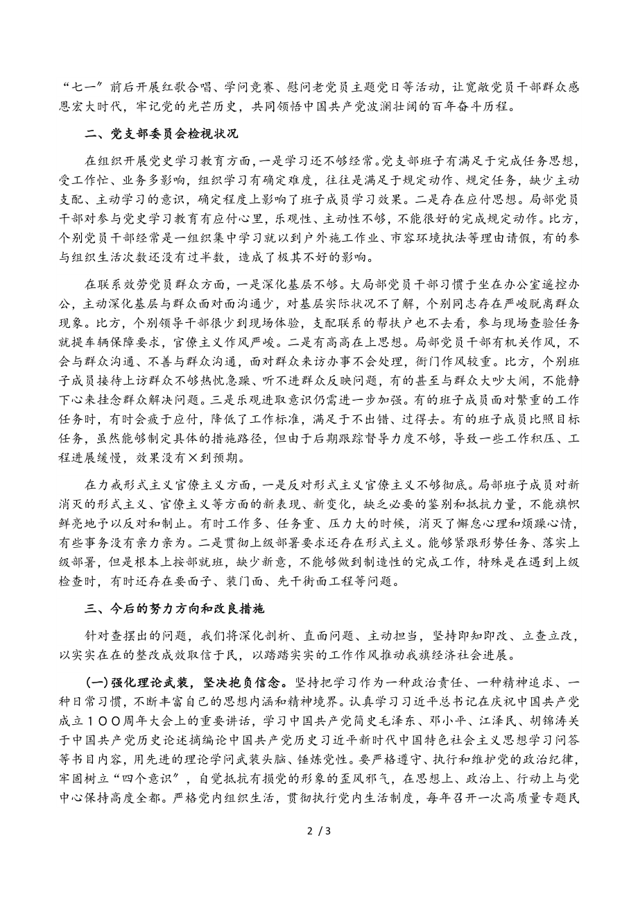 城市管理综合行政执法局党支部2023年党史学习教育工作总结.doc_第2页