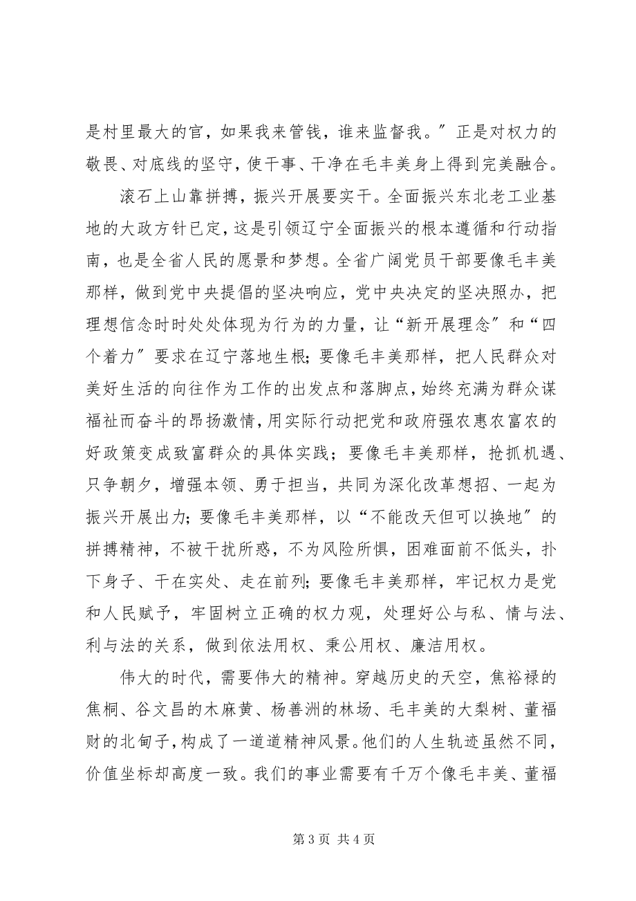 2023年远学毛丰美近学马春利实干促振兴对照自查材料.docx_第3页