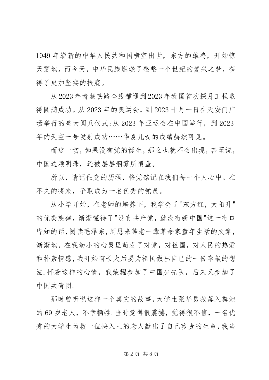 2023年建党周年心得体会篇建党周年心得体会.docx_第2页