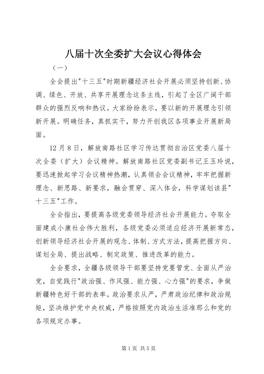 2023年八届十次全委扩大会议心得体会新编.docx_第1页