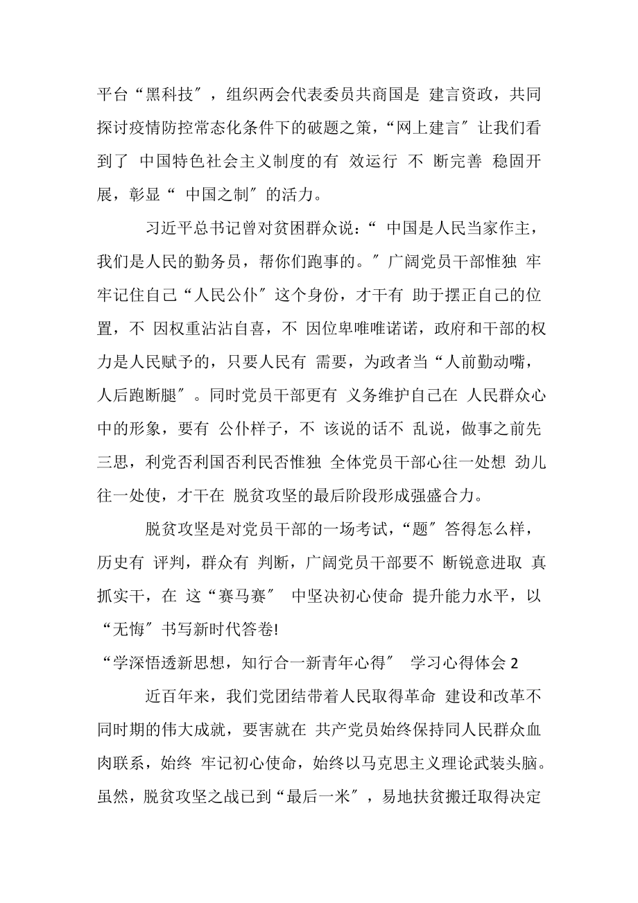 2023年学深悟透新思想知行合一新青年心得,学习心得体会.doc_第2页