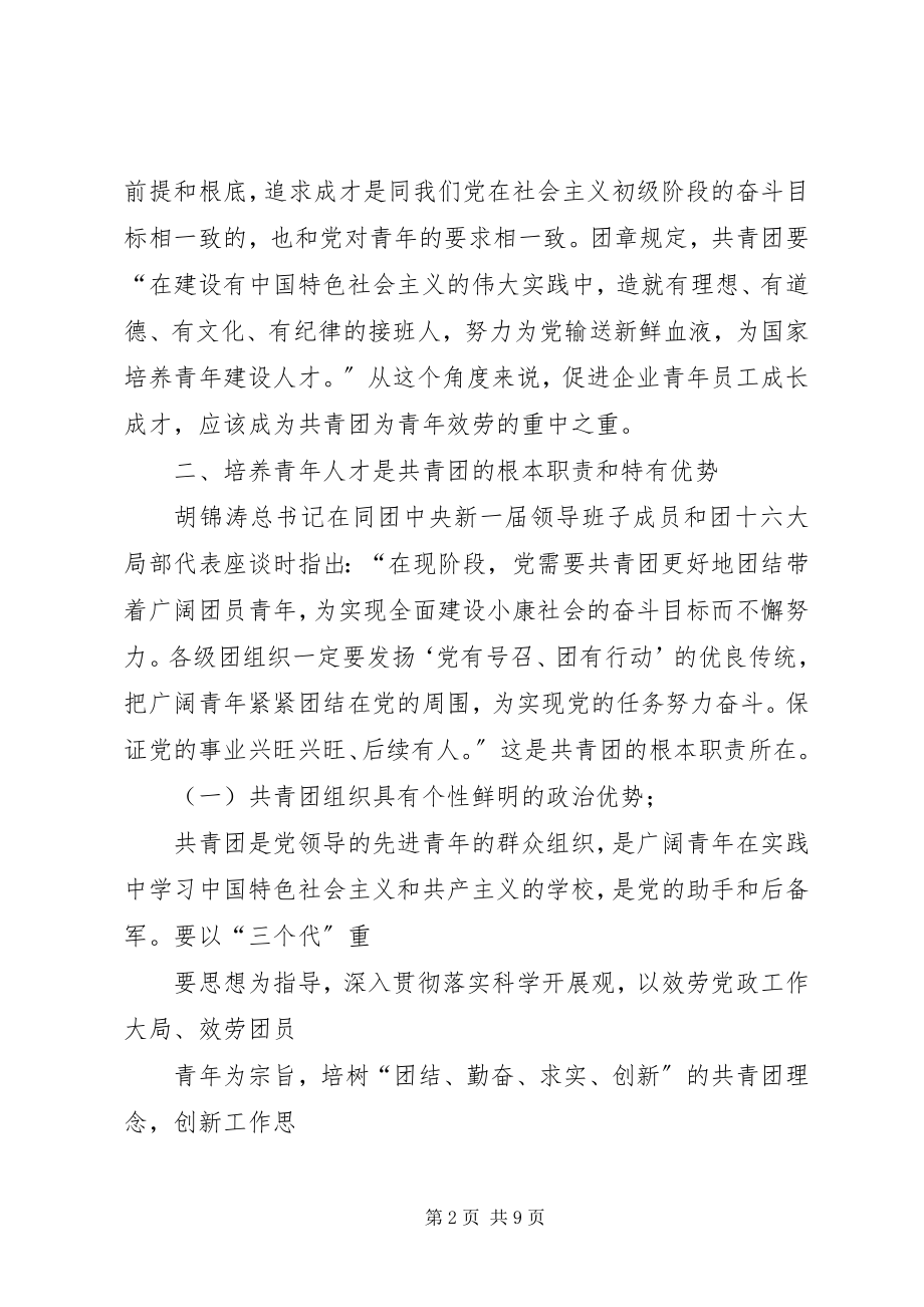 2023年发挥团组织优势促进青年员工快速成长.docx_第2页