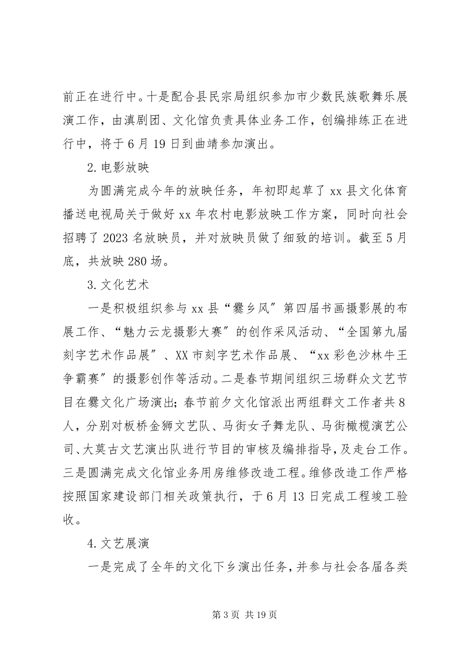 2023年文广新局上半年工作总结及下半年工作计划2.docx_第3页