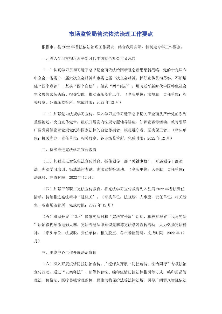 2023年市场监管局普法依法治理工作要点.docx_第1页