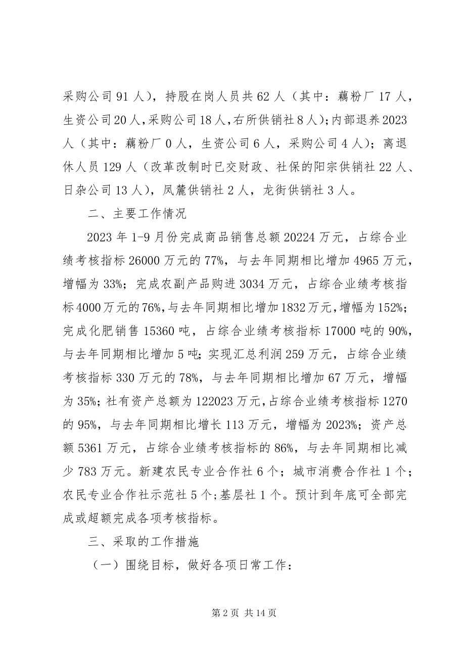 2023年县供销社经济建设工作总结明年计划.docx_第2页