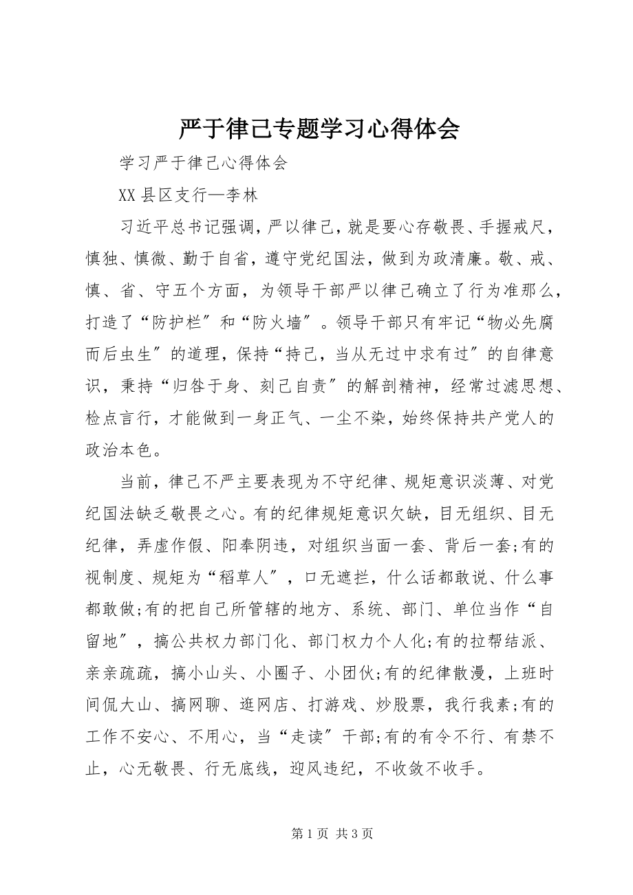 2023年严于律己专题学习心得体会.docx_第1页