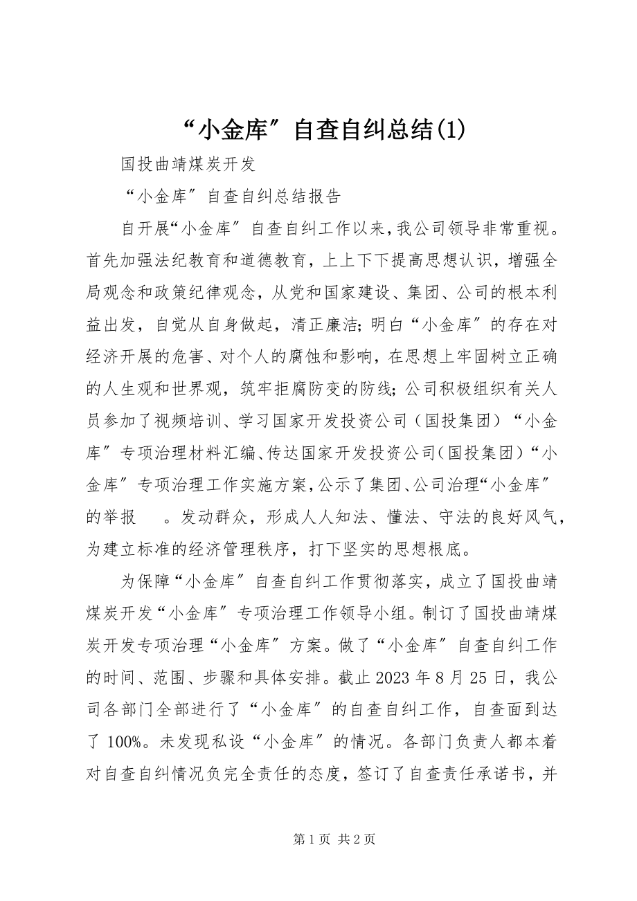 2023年小金库自查自纠总结.docx_第1页