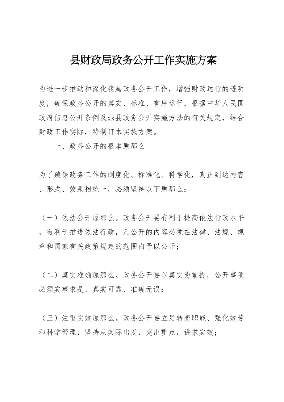 2023年县财政局政务公开工作实施方案.doc_第1页