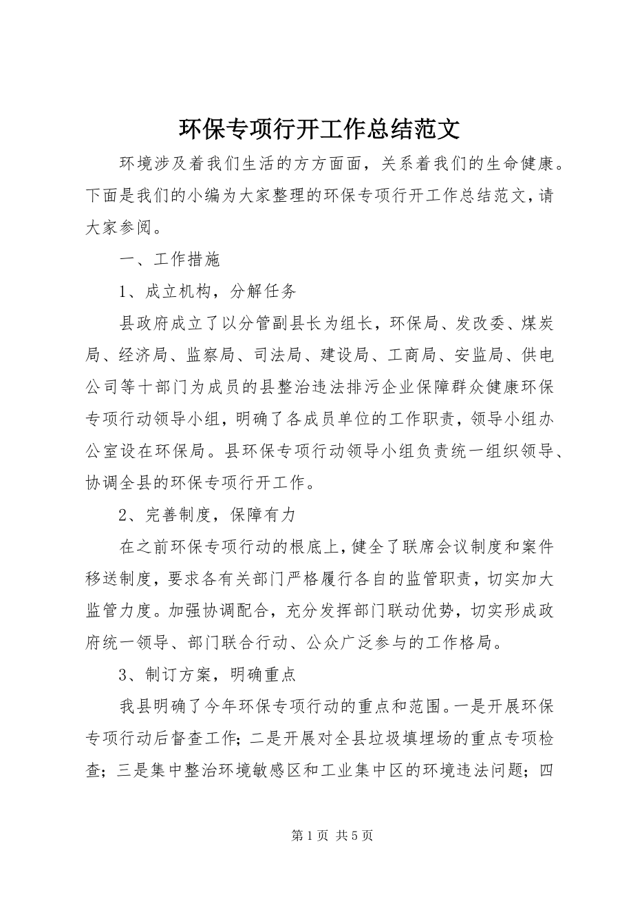 2023年环保专项行动工作总结3.docx_第1页