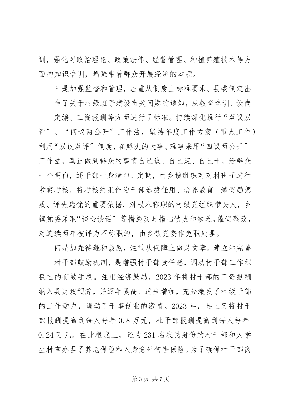 2023年加强基层党组织带头人队伍建设的实践与思考.docx_第3页