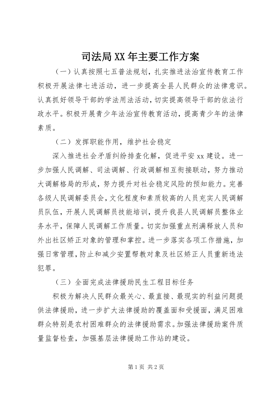 2023年司法局主要工作计划.docx_第1页