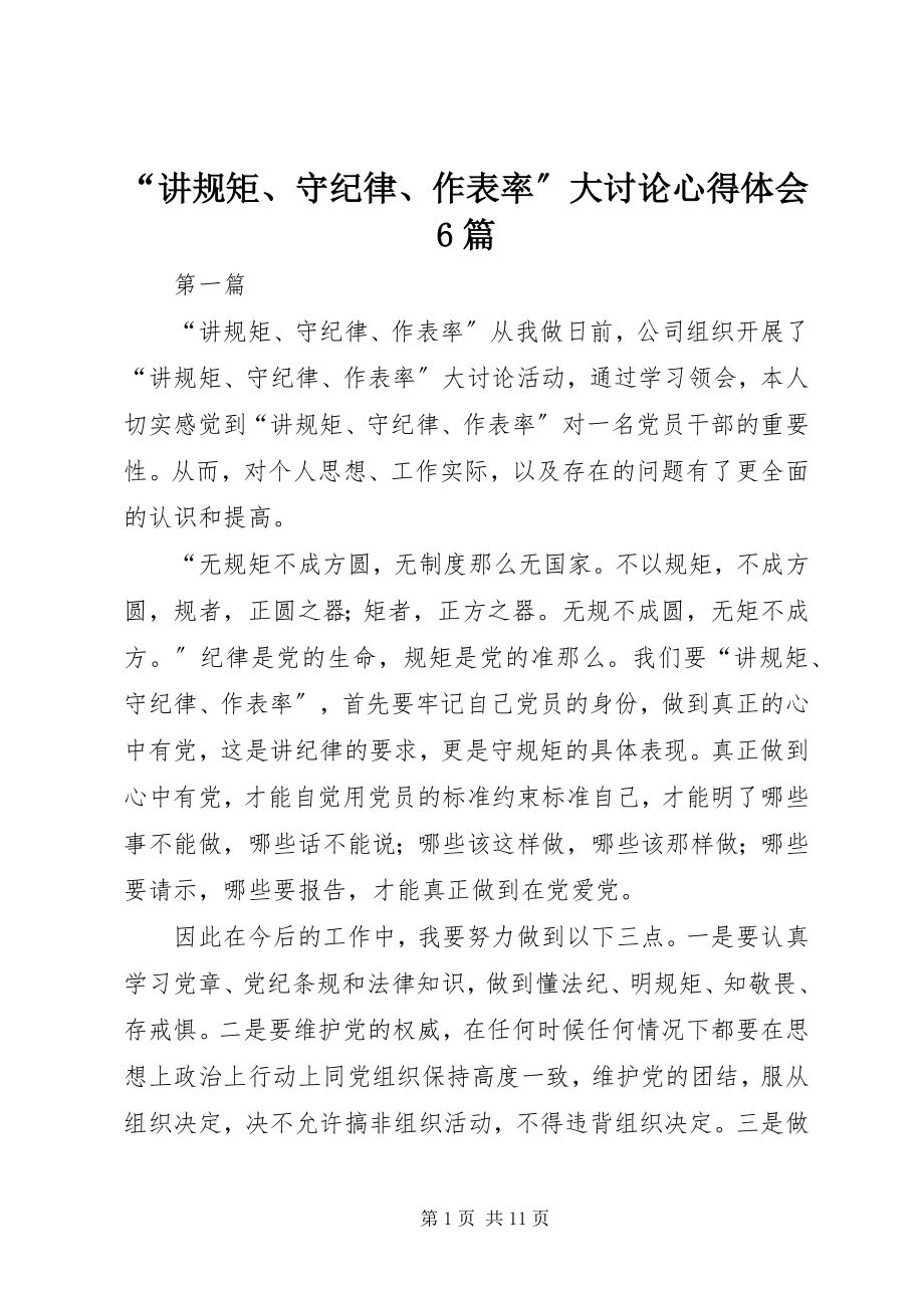 2023年讲规矩守纪律作表率大讨论心得体会篇.docx_第1页