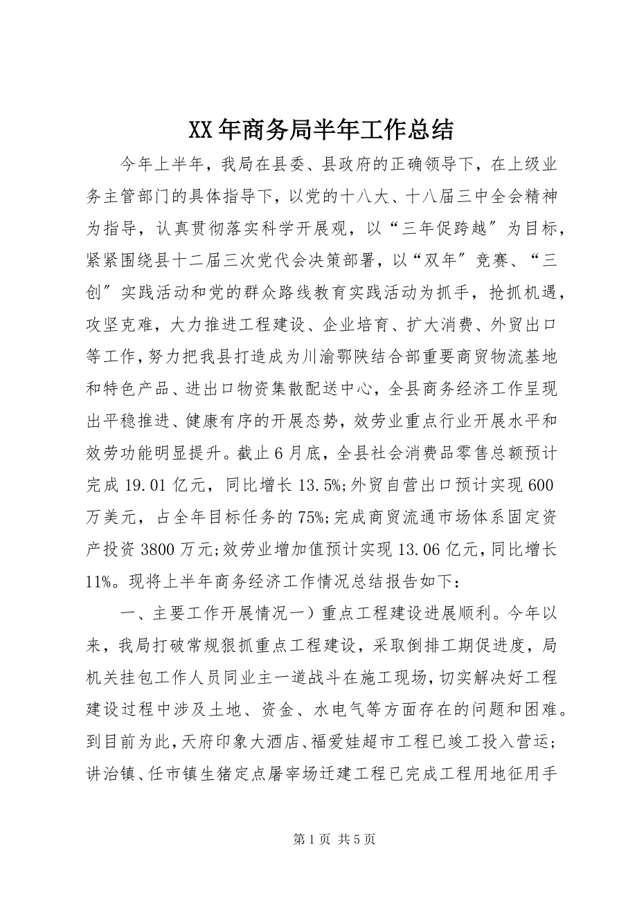 2023年商务局半工作总结.docx_第1页