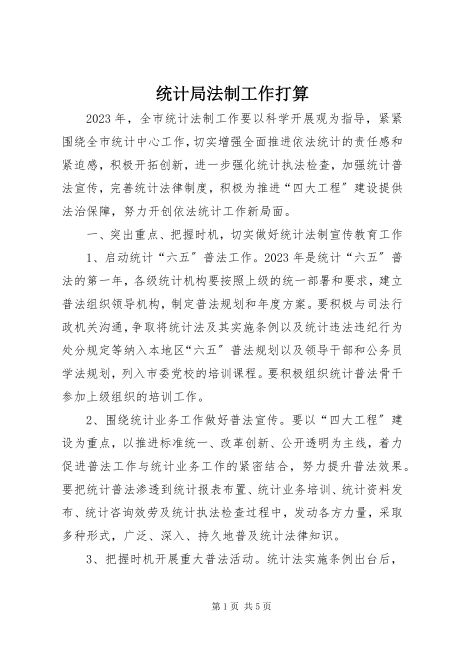 2023年统计局法制工作打算.docx_第1页