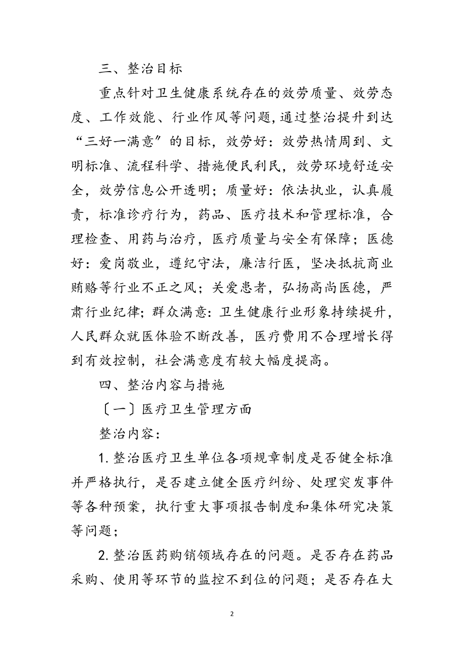 2023年医德医风集中整治提升活动方案范文.doc_第2页