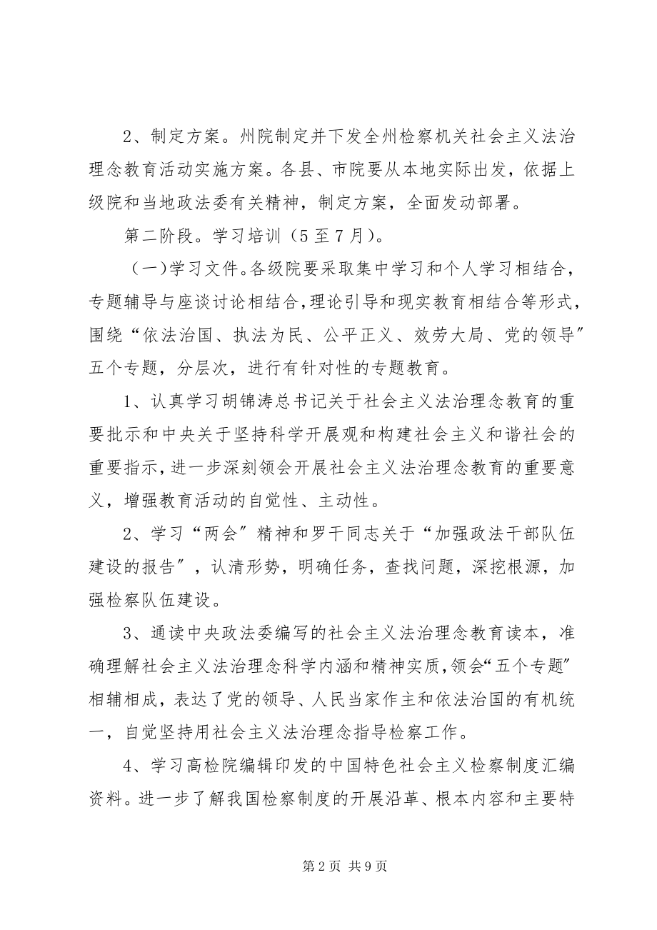 2023年检察机关社会主义法治理念教育活动实施方案.docx_第2页