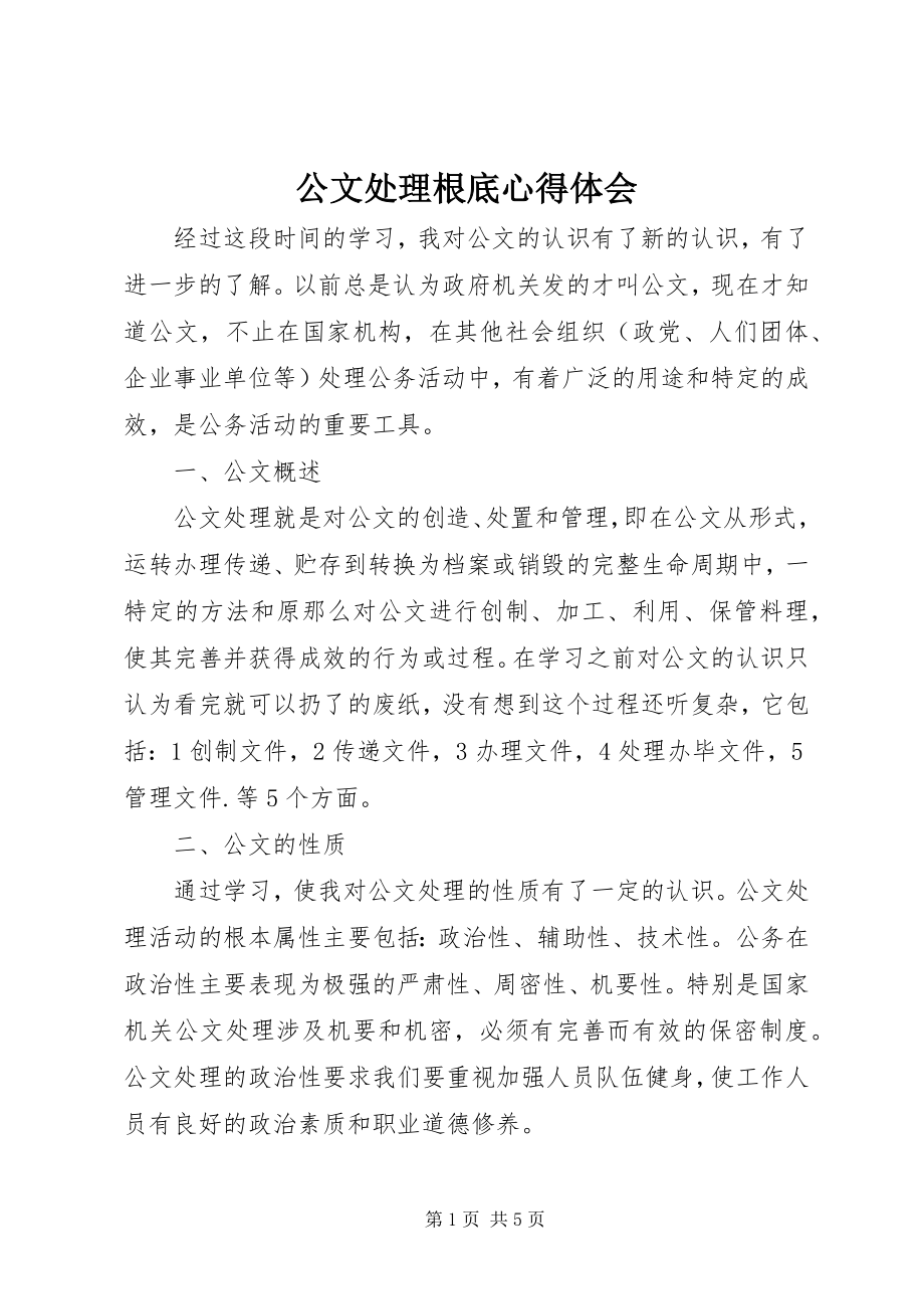 2023年公文处理基础心得体会.docx_第1页