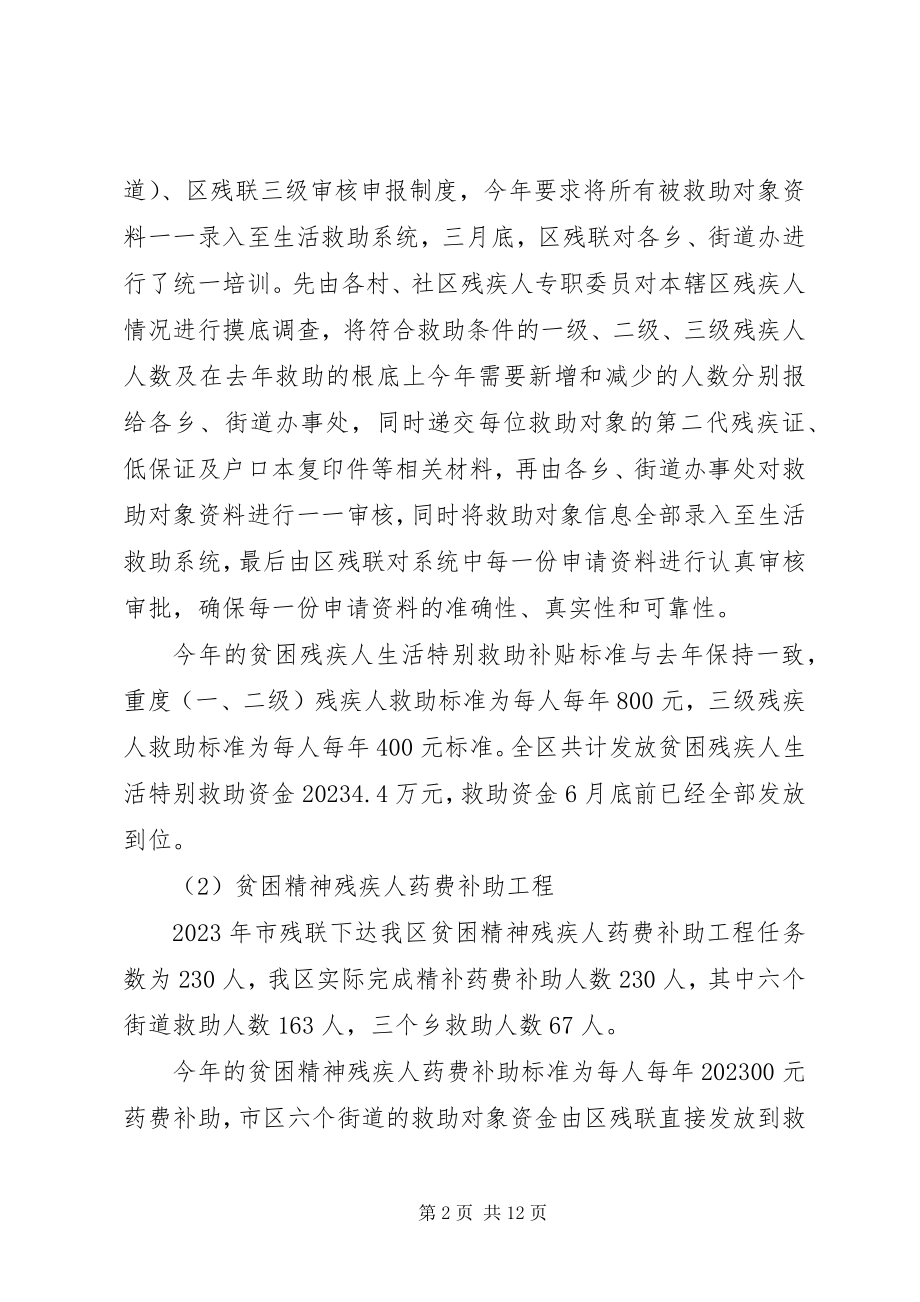 2023年残联年度社会民生工作总结和工作安排新编.docx_第2页