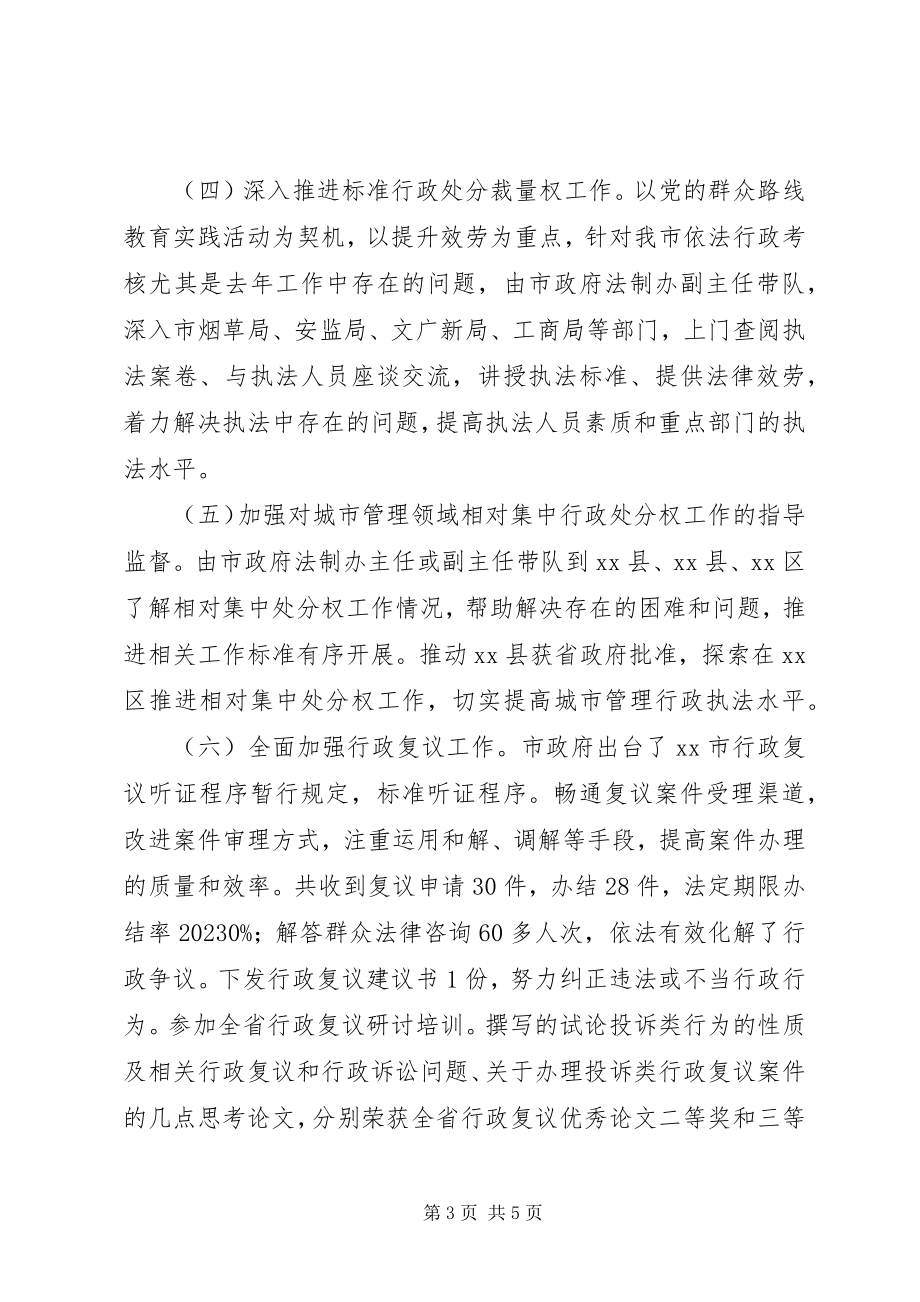 2023年XX市上半年政府法制工作总结及下半年工作计划新编.docx_第3页