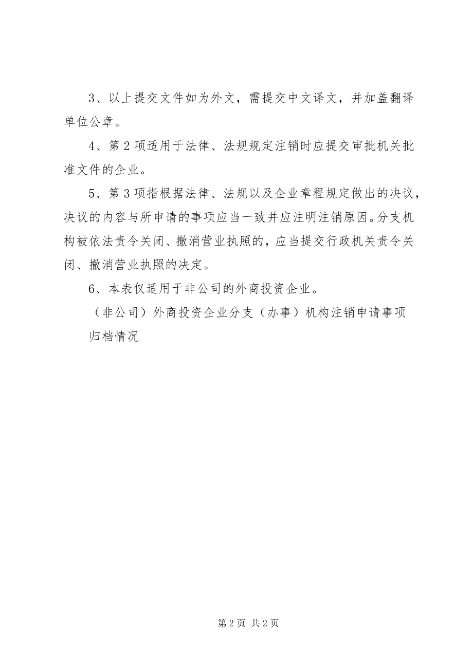 2023年外商投资企业分支办事机构设立登记申请书精.docx_第2页