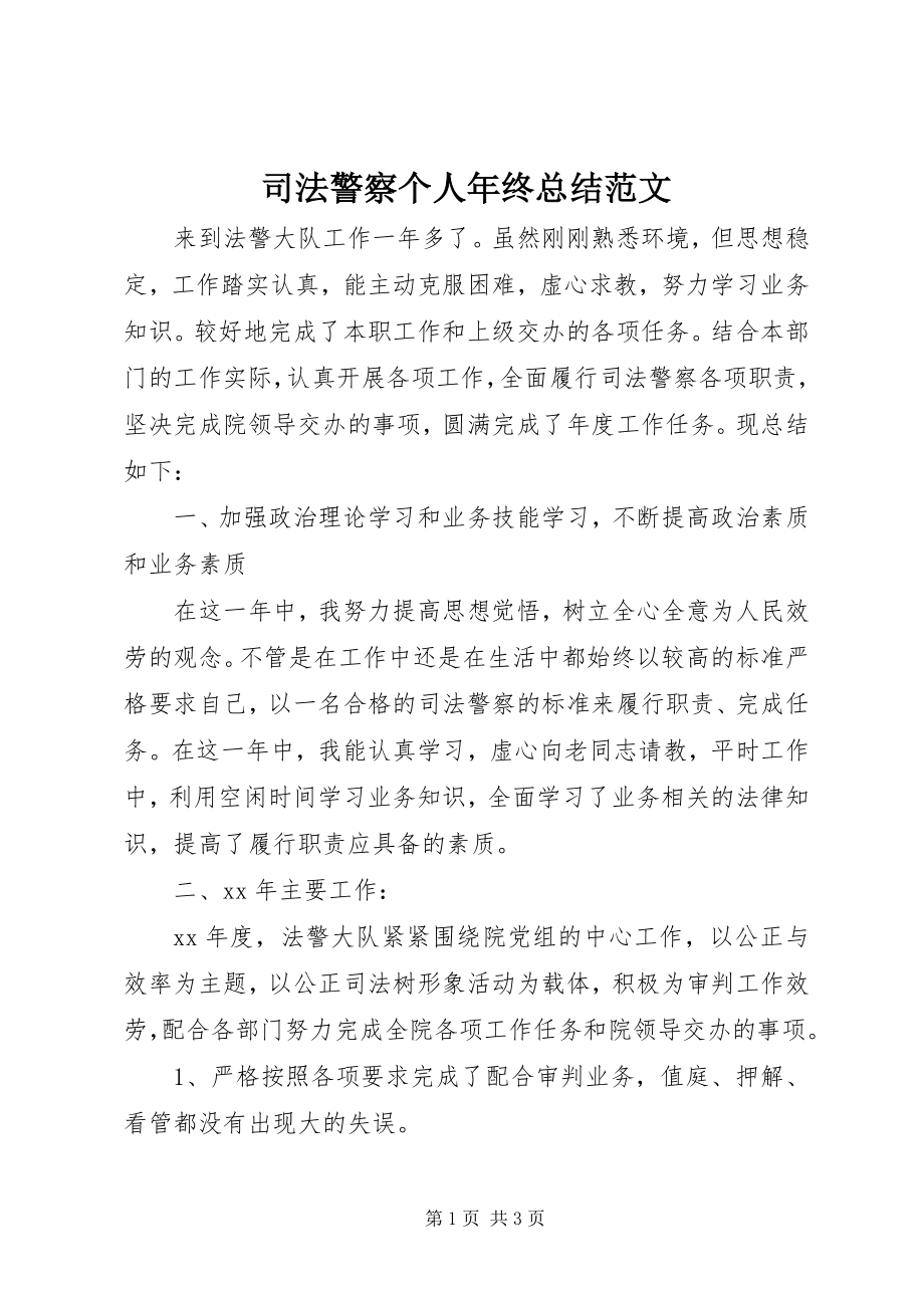 2023年司法警察个人年终总结.docx_第1页