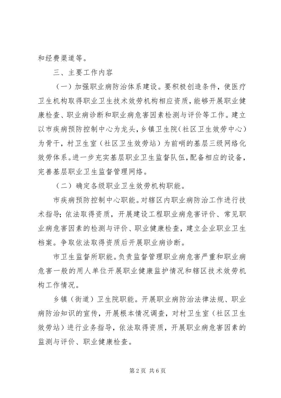 2023年市卫生系统提高职业病防治方案.docx_第2页