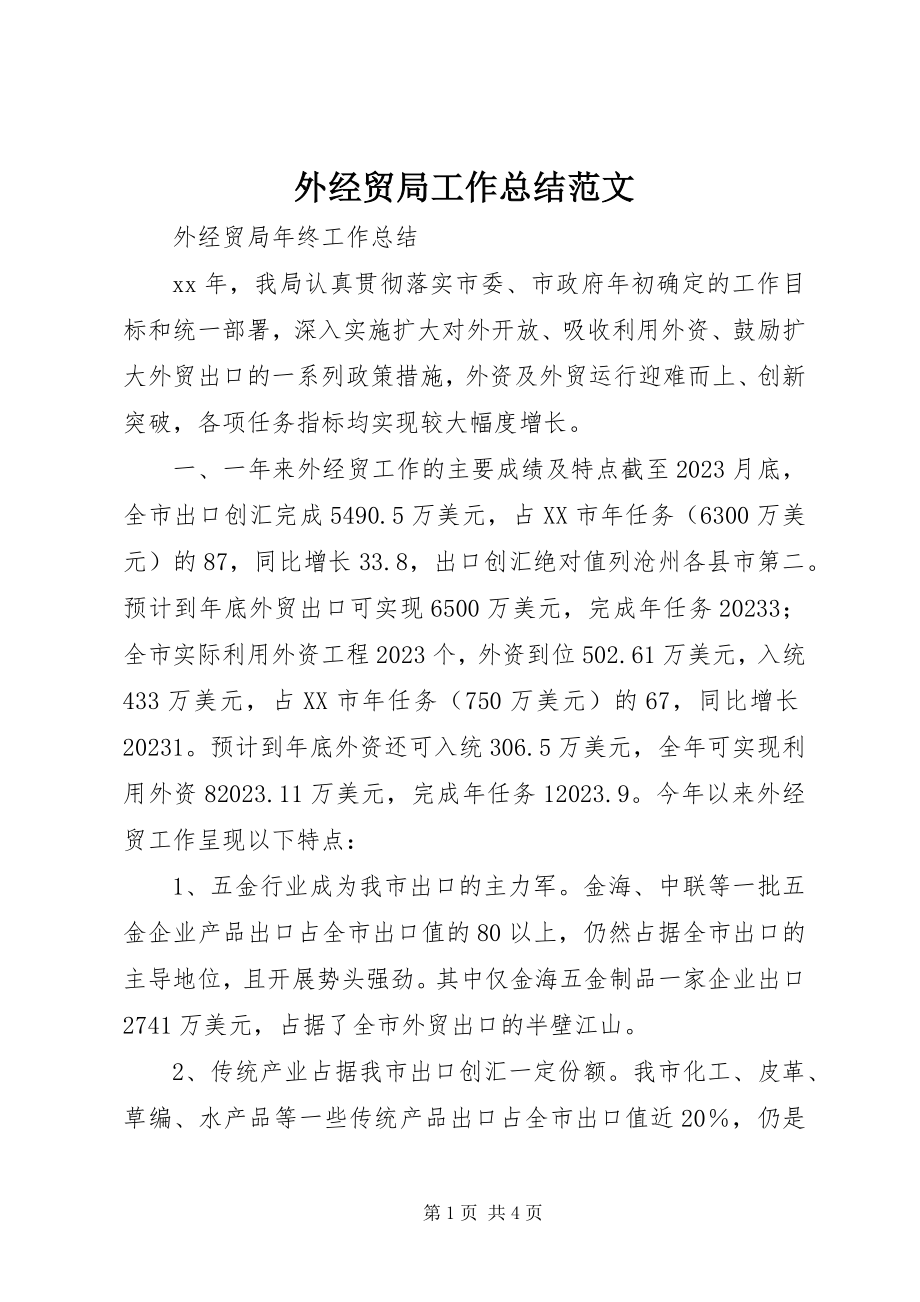 2023年外经贸局工作总结.docx_第1页