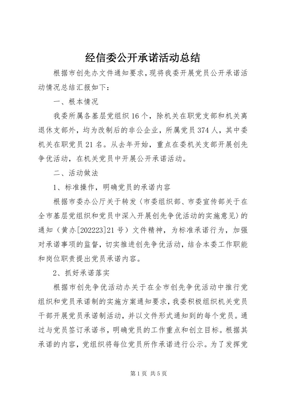 2023年经信委公开承诺活动总结.docx_第1页