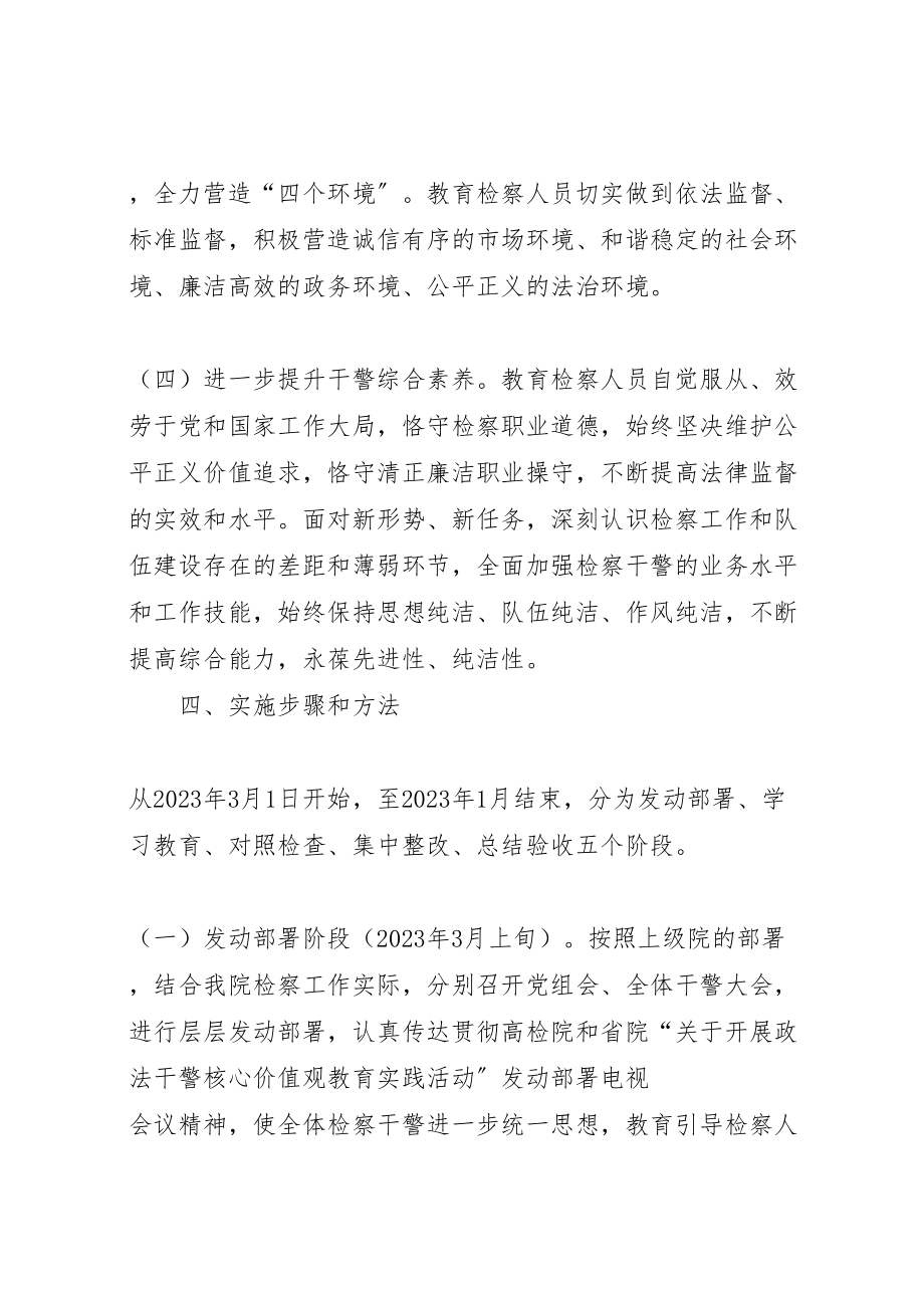 2023年检察院开展政法干警核心价值观教育活动的实施方案.doc_第3页