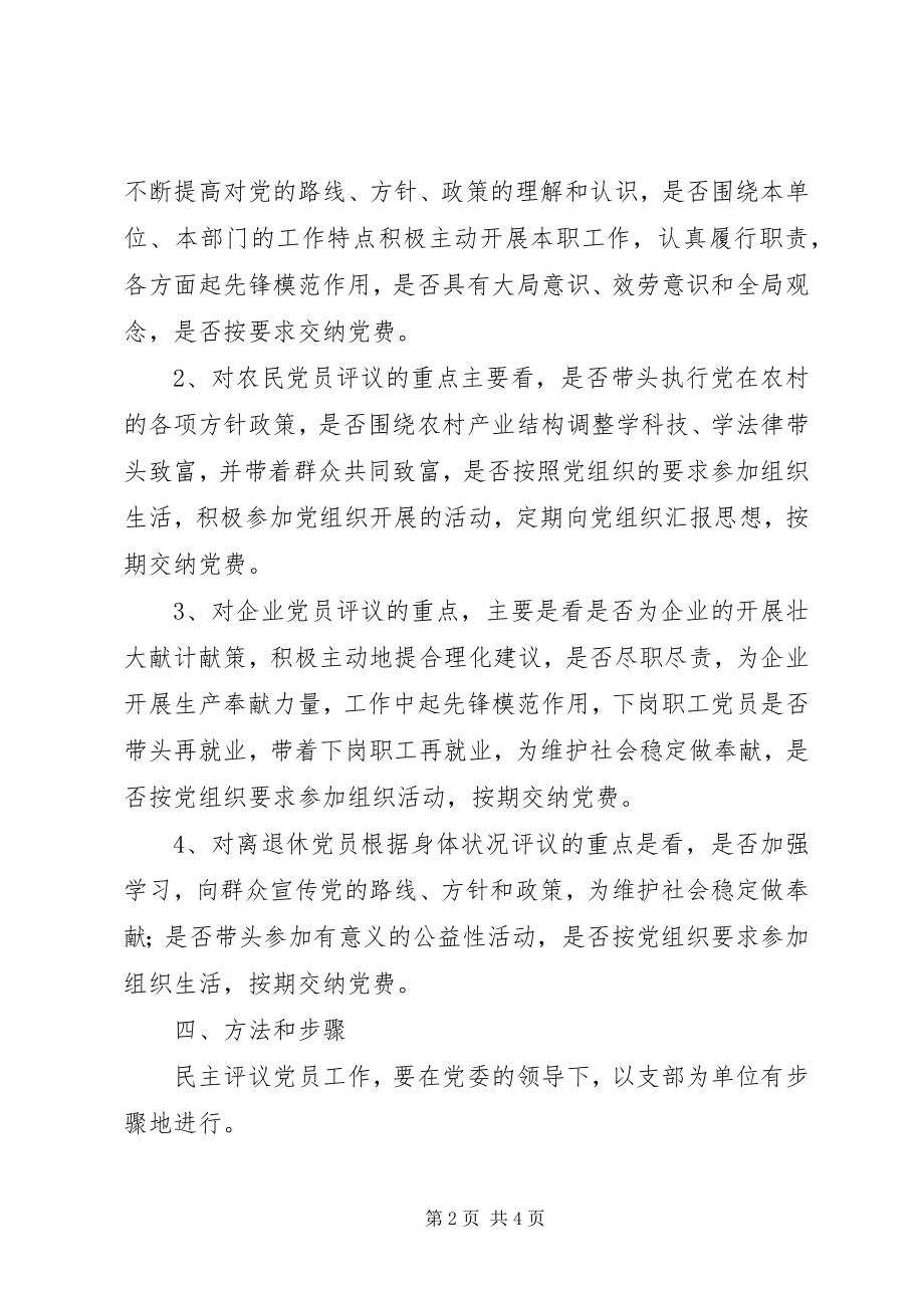 2023年做好民主评议党员工作的安排意见.docx_第2页