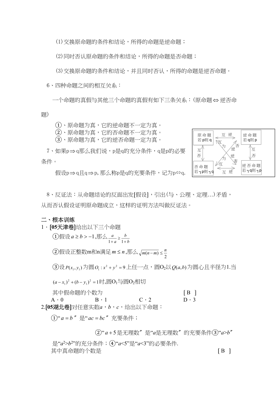 2023年高考数学一轮复习学案简易逻辑与充要条件（1）高中数学.docx_第2页