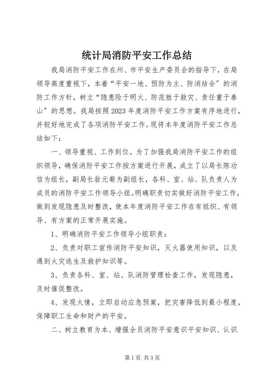 2023年统计局消防安全工作总结.docx_第1页