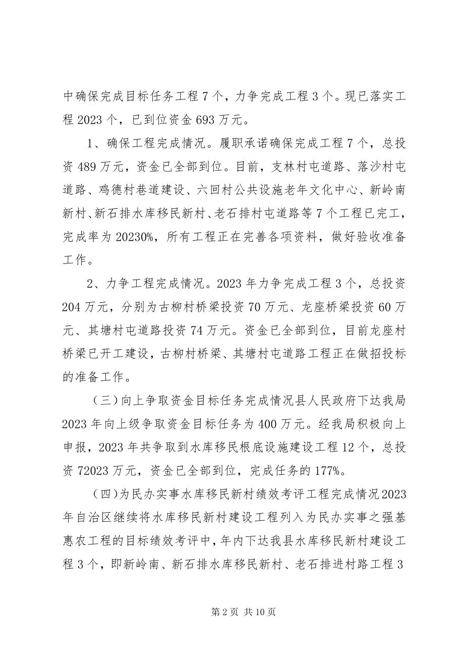 2023年水库移民工作管理局年度总结及计划.docx_第2页