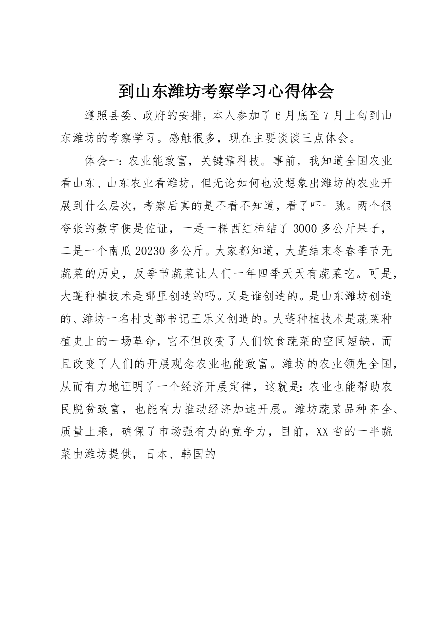 2023年到山东潍坊考察学习心得体会.docx_第1页