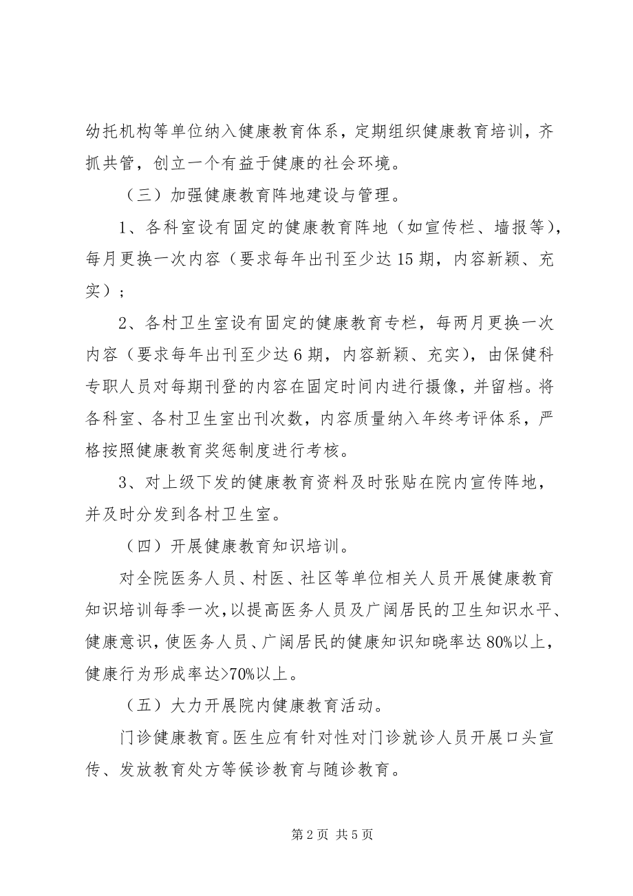 2023年医院健康教育工作计划范文.docx_第2页