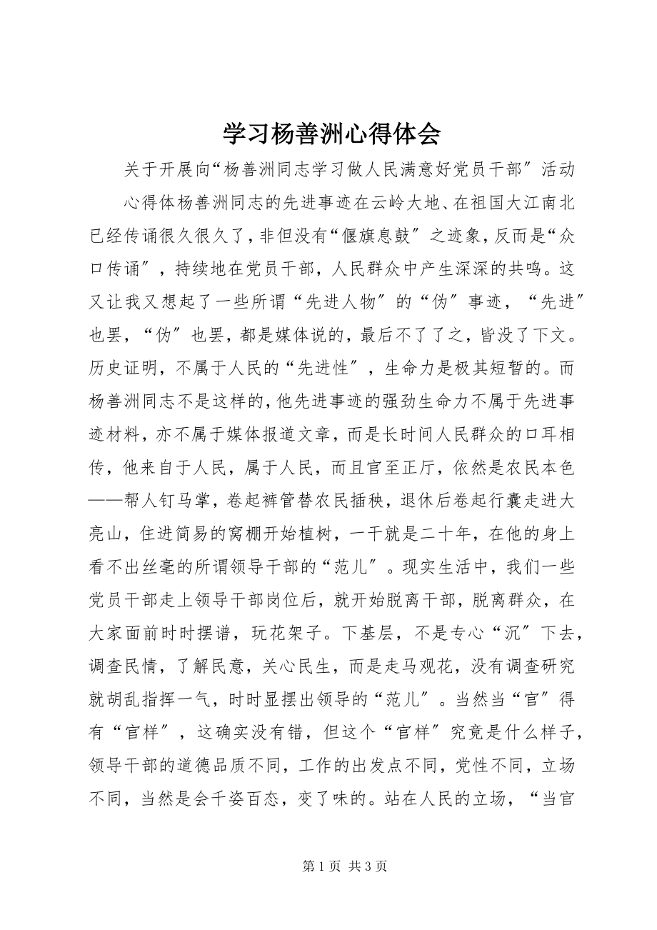 2023年学习杨善洲心得体会.docx_第1页