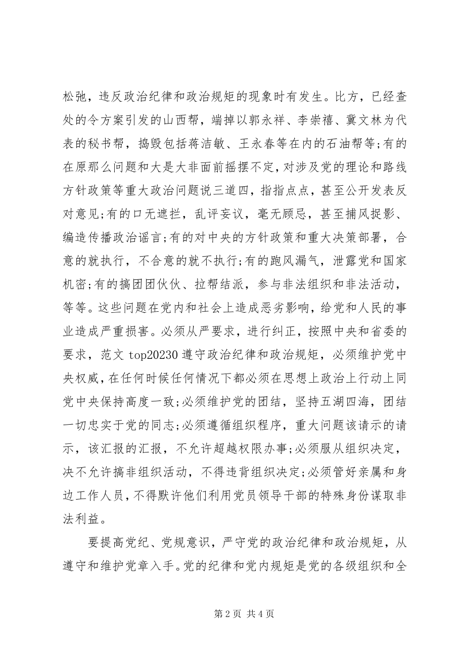 2023年严守党政治纪律和政治规矩心得体会2.docx_第2页