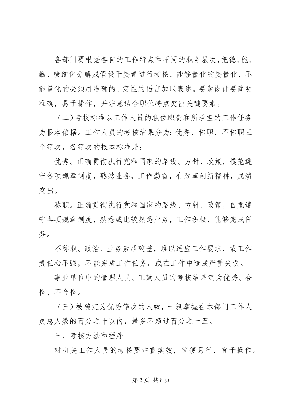 2023年人事局党政群机关工作人员考核实施意见.docx_第2页