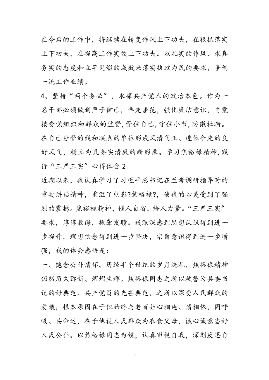 2023年学习焦裕禄精神,践行“三严三实”心得体会10篇参考范文.doc_第3页