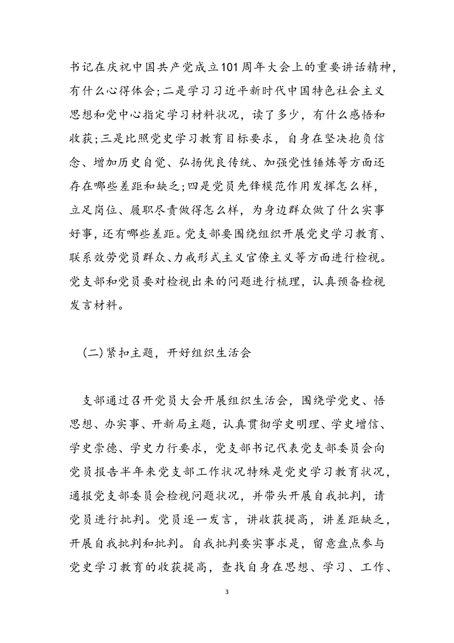 党支部2023年度党史学习教育专题组织生活会方案.doc_第3页