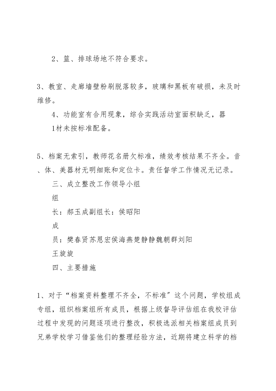 2023年小学义务教育均衡发展建设情况整改方案 2.doc_第2页